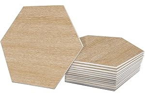 Avant Decor | Stone Composite Hexagon Wood Grain | Peel and Stick Kitchen Backsplash Tiles | Stick On Wall Tiles | Easy DIY Installation | 6” x 6.9” | Single Tile