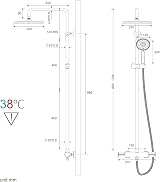Rainsworth Thermostatic Shower Mixer Chrome 25cm Overhead Rain Shower view 6