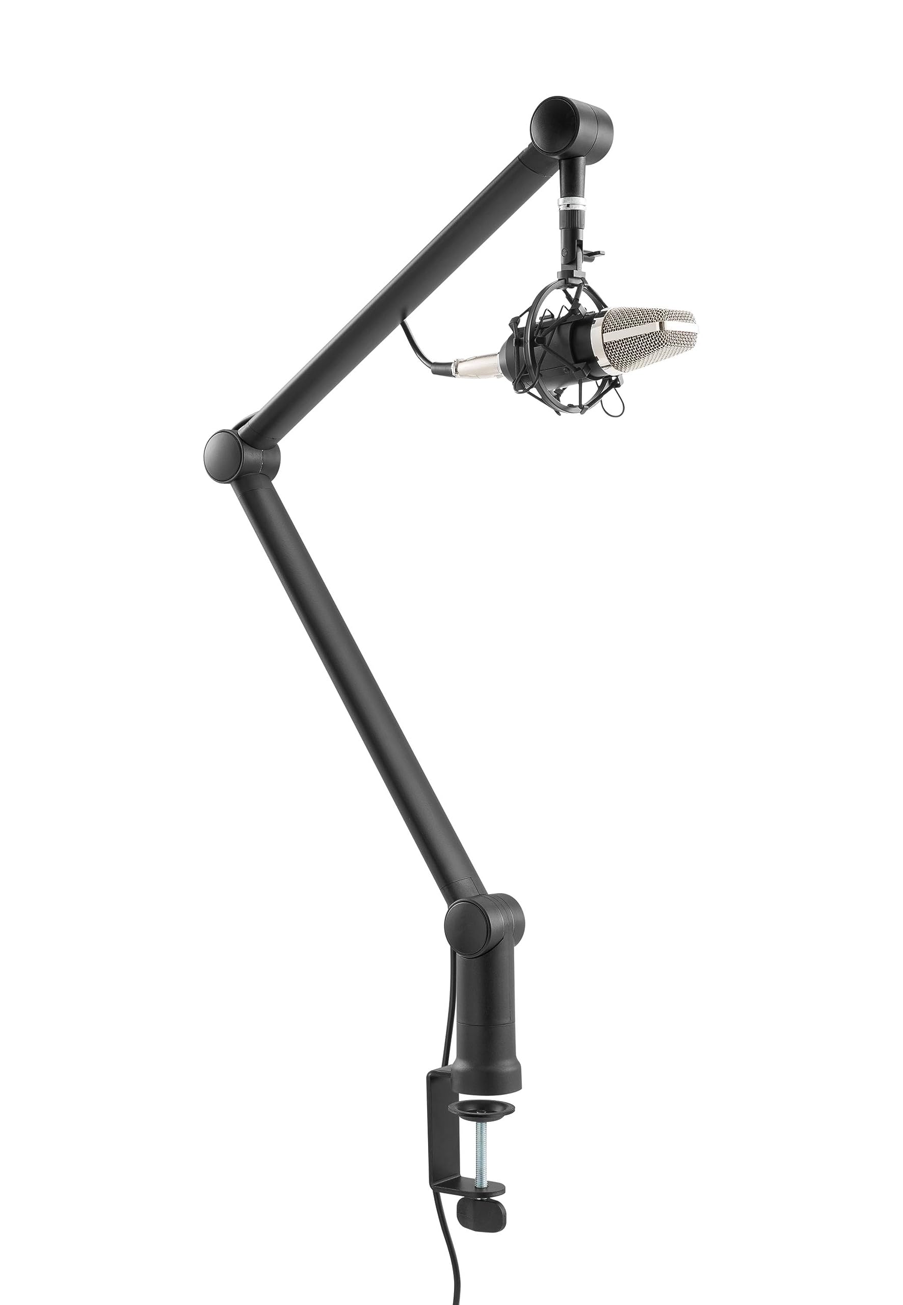 RICOO Microphone Stand, MS061 Boom Arm Mic Stand for Singing and Recording - 360° Rotatable Joint Arm Stand, Suitable for Desks, Black