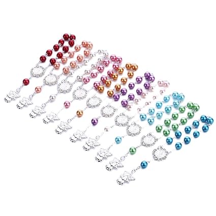 YeahiBaby Baby Taufe Armband Kreuz Rosenkranz Engel Armband Kinder Legierung Schmuck (zufällige Farbe)