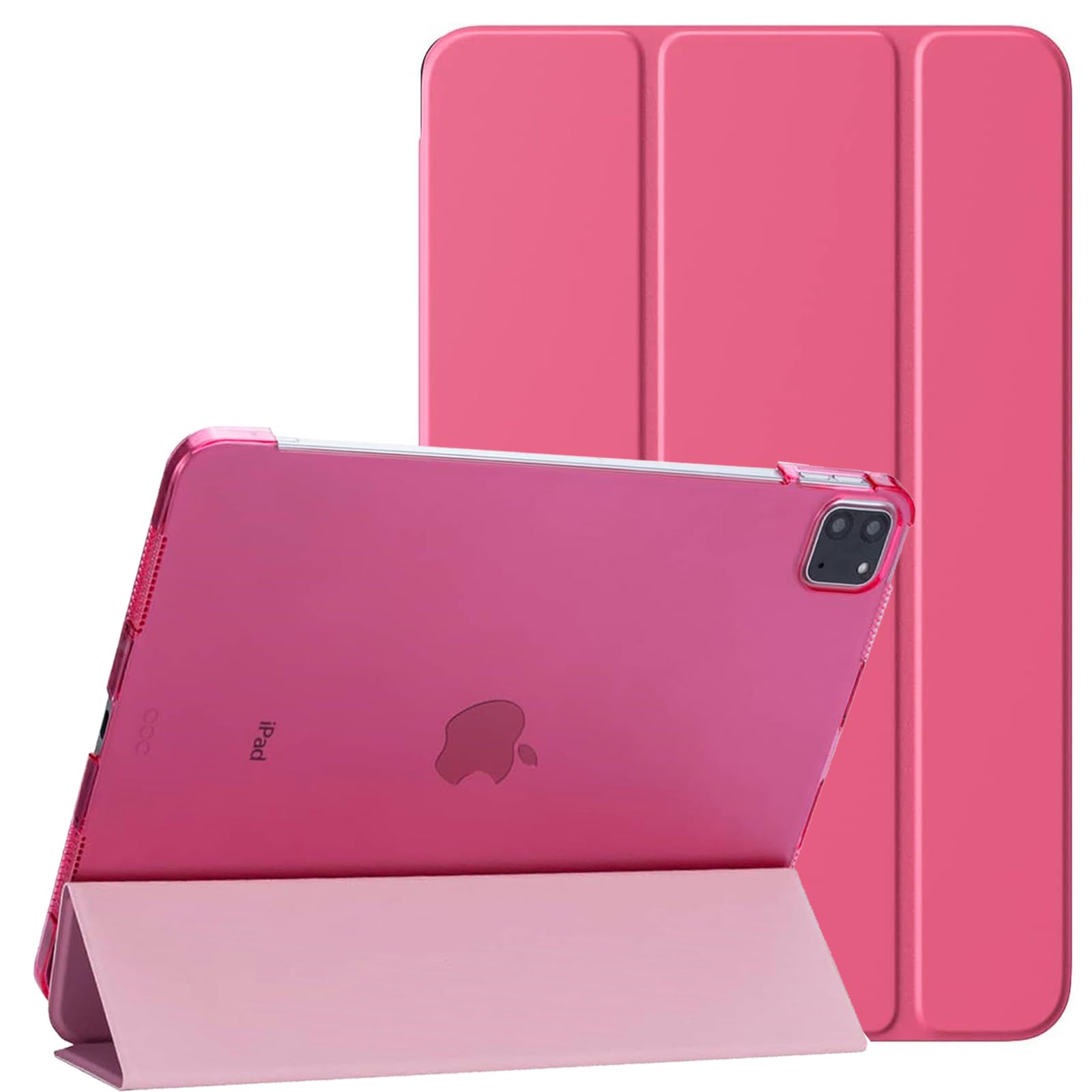 PROTech Smart Case for iPad Pro 11 Inch, 2022/2021/2020-18 Model, Slim Stand Hard Back Shell Smart Cover with Auto Wake/Sleep (Pink)