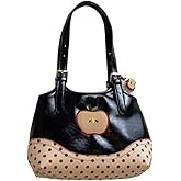 Umhje Black Polka Dot Handbags for Women Whimsical Apple Shoulder Bag Whimsy Twee Funky Purse Kawaii 2000s Accessories