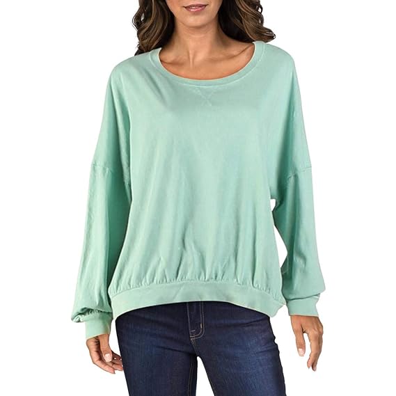 Buy Free People Womens Green Long Sleeve Jewel Neck Top Size XS at Amazon.in