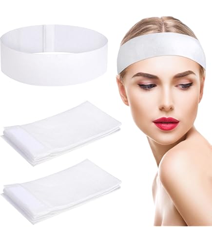 Whaline 4 Pack Spa Facial Headband Super Absorption Makeup Hair Wrap Adjustable Coral Fleece Hair Band Soft Towel Head Band - Venue