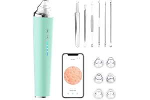 CLEASO Blackhead Remover Pore Vacuum with Camera, Black Head Remover Suctioner 3 Suction Power & 6 Probes, WiFi Real-Time Skin Screen,Upgraded Pimple Vacuum Acne Comedone Extractor