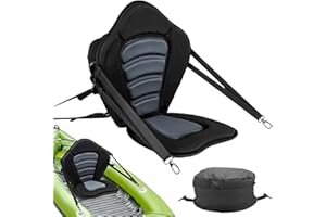 Kayak Seat with Back Support | Detachable Backrest Seat for Kayak - Ergonomic Sitting Pad with Storage Bag Anti-Slip for Cano