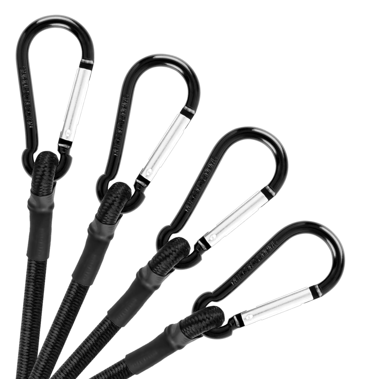 TaoTazon Bungee Cords with Carabiner Clips 12 Inch, 4 Pack Heavy Duty Bungee Cords with Hooks, 8mm Thickness Bungee Straps for Camping, Tarps, Bike Rack, Tent, Car, Luggage Rack, Cargo