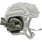 EARMOR M32X Tactical Headset for Helmet with ARC Rail Helmet Mount Adapters - Noise Canceling Headphones for Shooting & Hunting Earmuffs