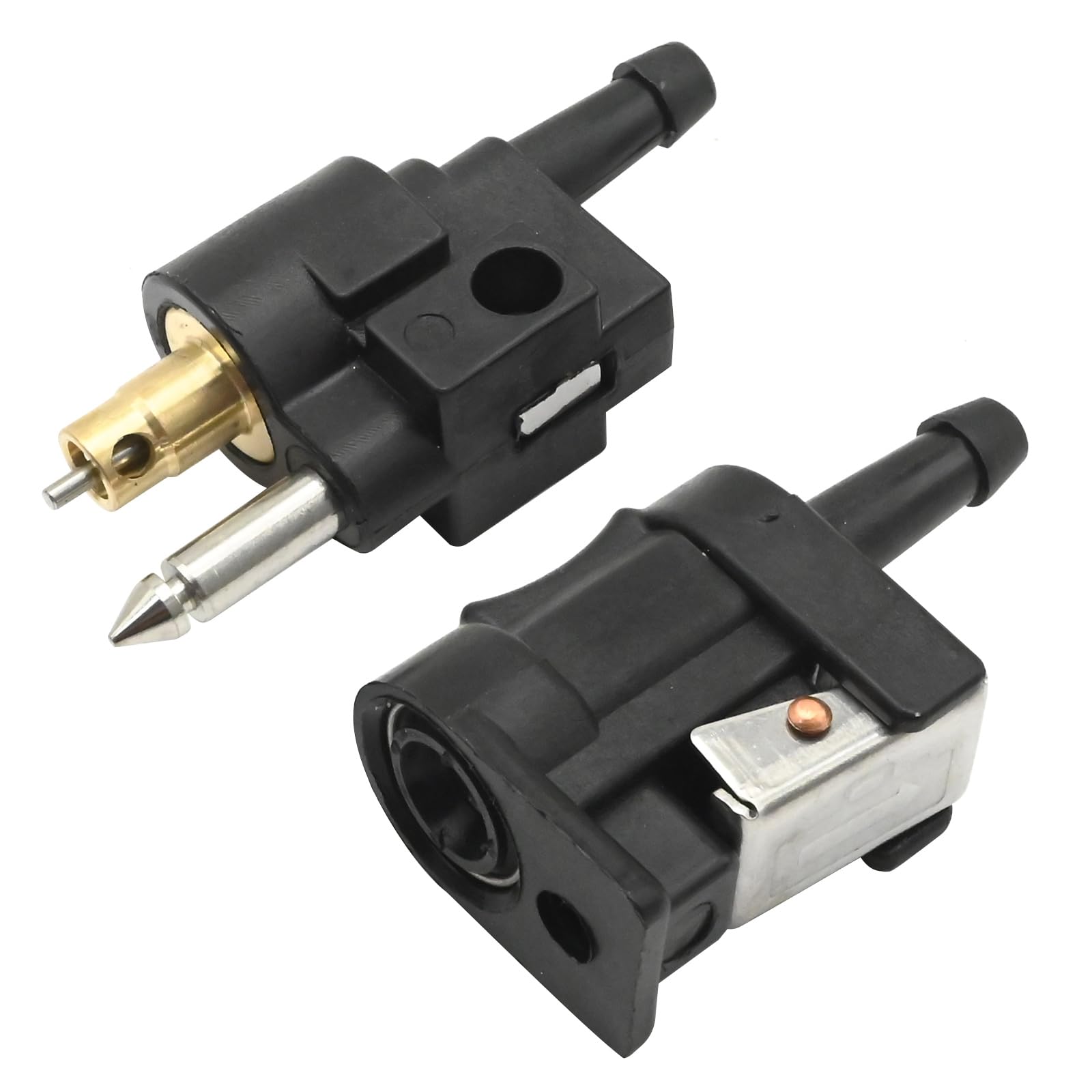 Photo 1 of Vkinman 2 Pcs 1/4 Inches 6mm Barb Female Fuel Line Quick Connector and Male Fuel Line Connector, Replacement for Yamaha Outboard Motor