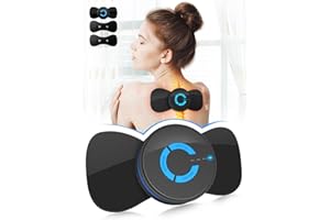 Pawfan Tens Black Unit with 2 Pads,EMS Microcurrent Mini Massager Machine,Low Frequency Multi Function Physiotherapy Instrument Muscle Stimulator,Full Body Pain Relief Therapy Device