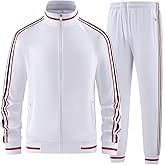 AURACIONE Men Tracksuits 2 Piece Outfits Long Sleeve Full Zip Sports Set Stand Up Collar Jackets and Pants Running Sweatsuit