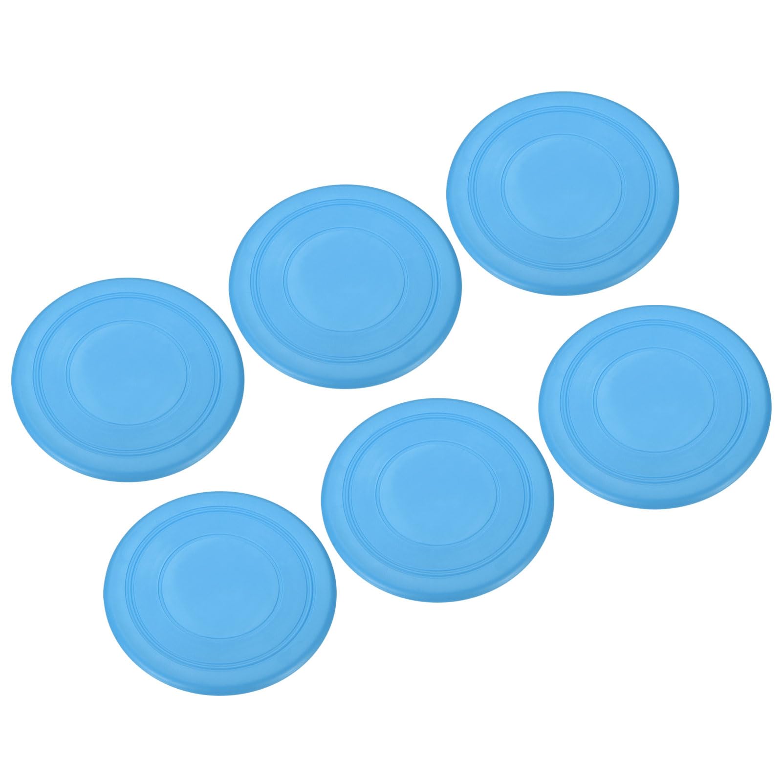PATIKIL 7 Inch Flying Disc, 6Pcs TPR Flying Discs Soft Waterproof for Adults Dog Outdoor Playing Sport Game, Blue