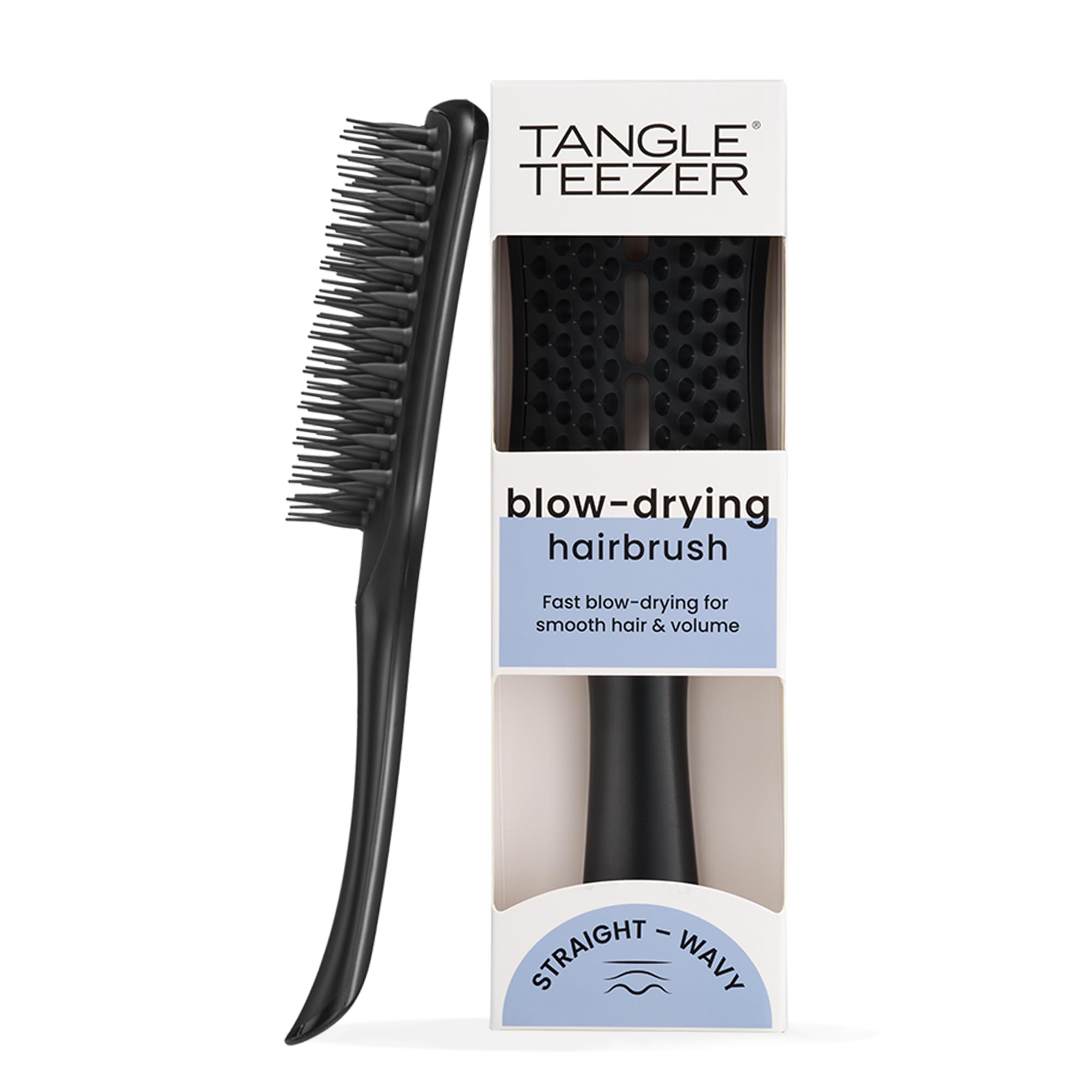Tangle Teezer Easy Dry & Go Vented Hairbrush for Fine to Medium Wet Hair - Adds Volume, Smoothness & Shine - Blow Dry Hair Brush Cuts Down Time & Damage - Jet Black