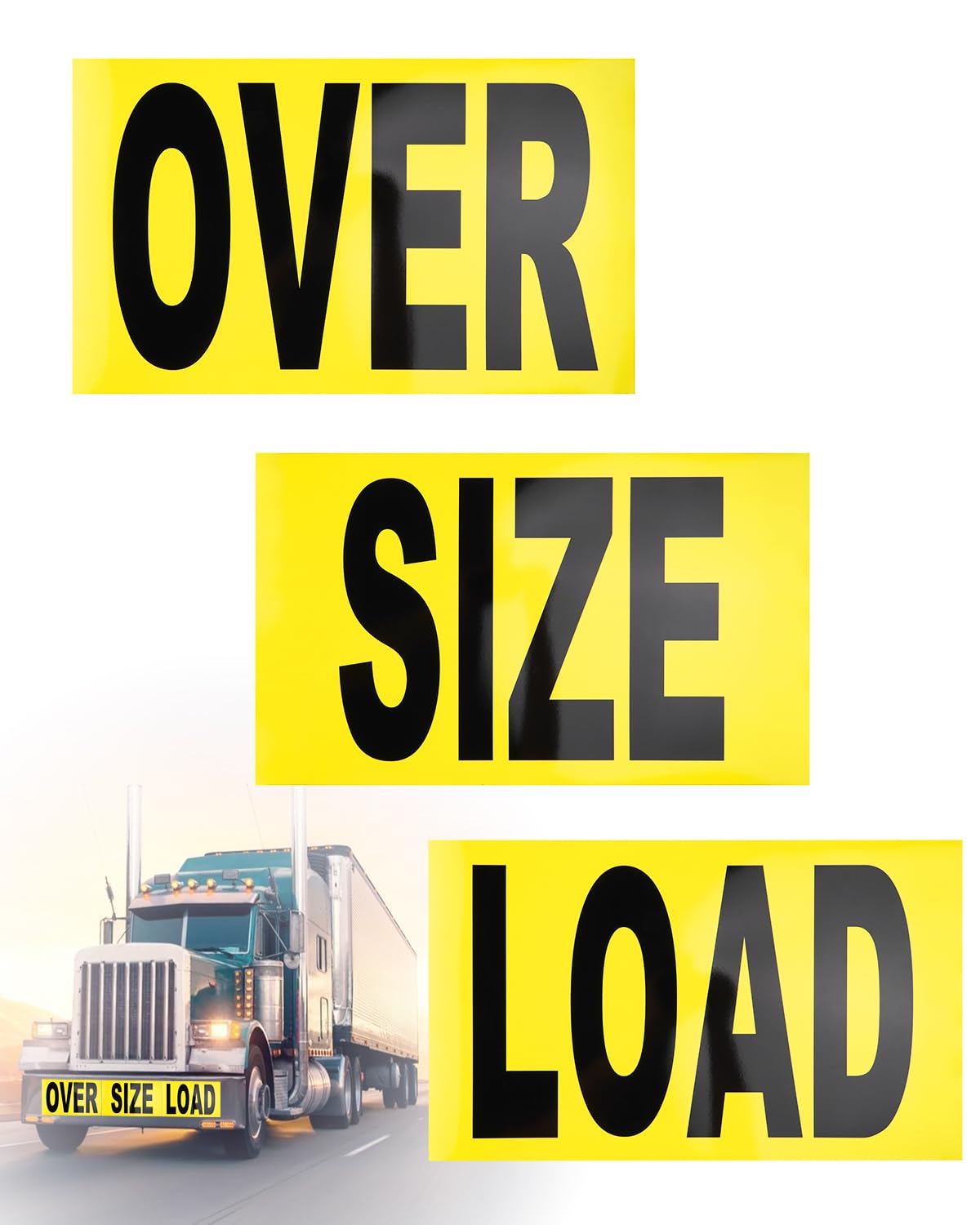 Photo 1 of Venussar Oversize Load Signs for Trucks, Magnetic Oversized Warning Sign Professional Wide Load Sign for Safe Hauling 12" x 60"