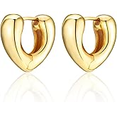 GULICX Small Chunky Gold Hoop Earrings for Women, 925 Sterling Silver Post Small Hoop Earrings Thick Lightweight Trendy Statement Earrings Jewelry