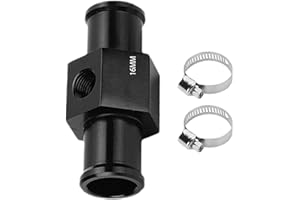 Radiator Hose Adapter - Water Temperature Gauge Tube, Aluminum Alloy Sensor Connector, Sturdy Connector Housing, Universal Co