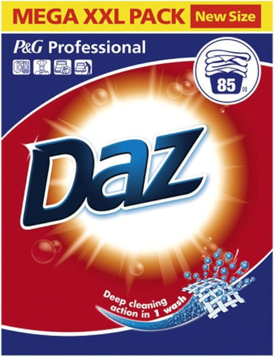 Daz Washing Soap Powder 85 Washes Mega XXL Pack with FREE