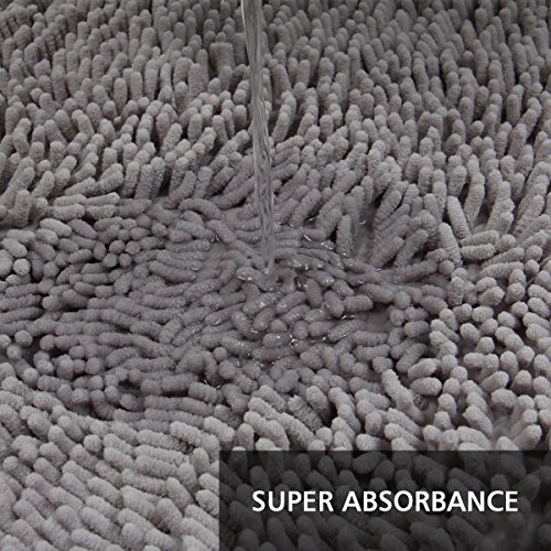 YOUKADA Bath Mat Rugs | 28" x 47" Long floor Mats, Extra Soft, Absorbent, Thickening Shaggy Microfiber, Machine-Washable, Perfect for Doormats, Tub, Shower (Gray)
