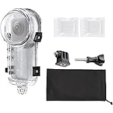 Insta 360 X5 Invisible Dive Case, Waterproof Up to 60m (197ft) Splash Prevention Housing, Underwater Dive Protective Shell for Insta360 X5 with Bracket Accessories