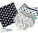 SALE 40% OFF - Baby Bandana Drool Bibs For Boys And Girls, Great For Traveling and Camping with Kids - 4 Pack Gift Set, Absorbent Cotton, 2 Clip Adjustable Snaps, Soft & Comfortable.