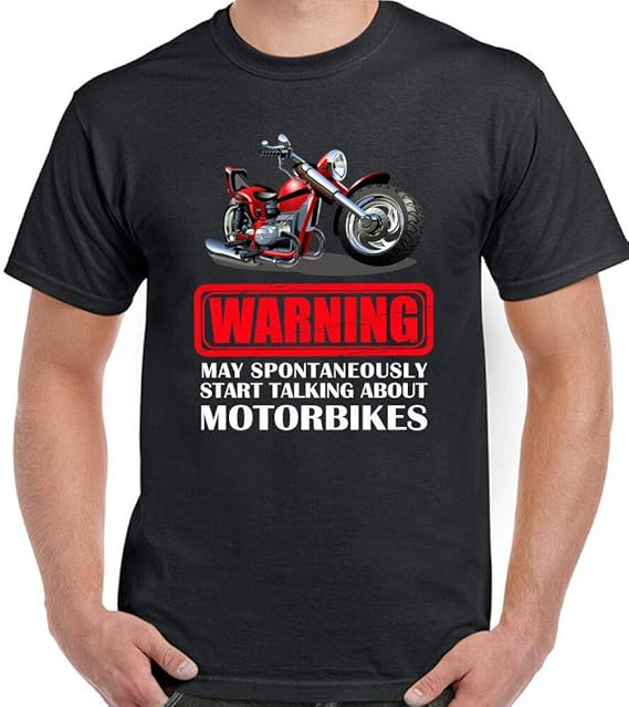 59 Motorräder T-Shirt Herren Lustige Motorrad Fahrrad Biker DTG Achtung Reden About Black ...