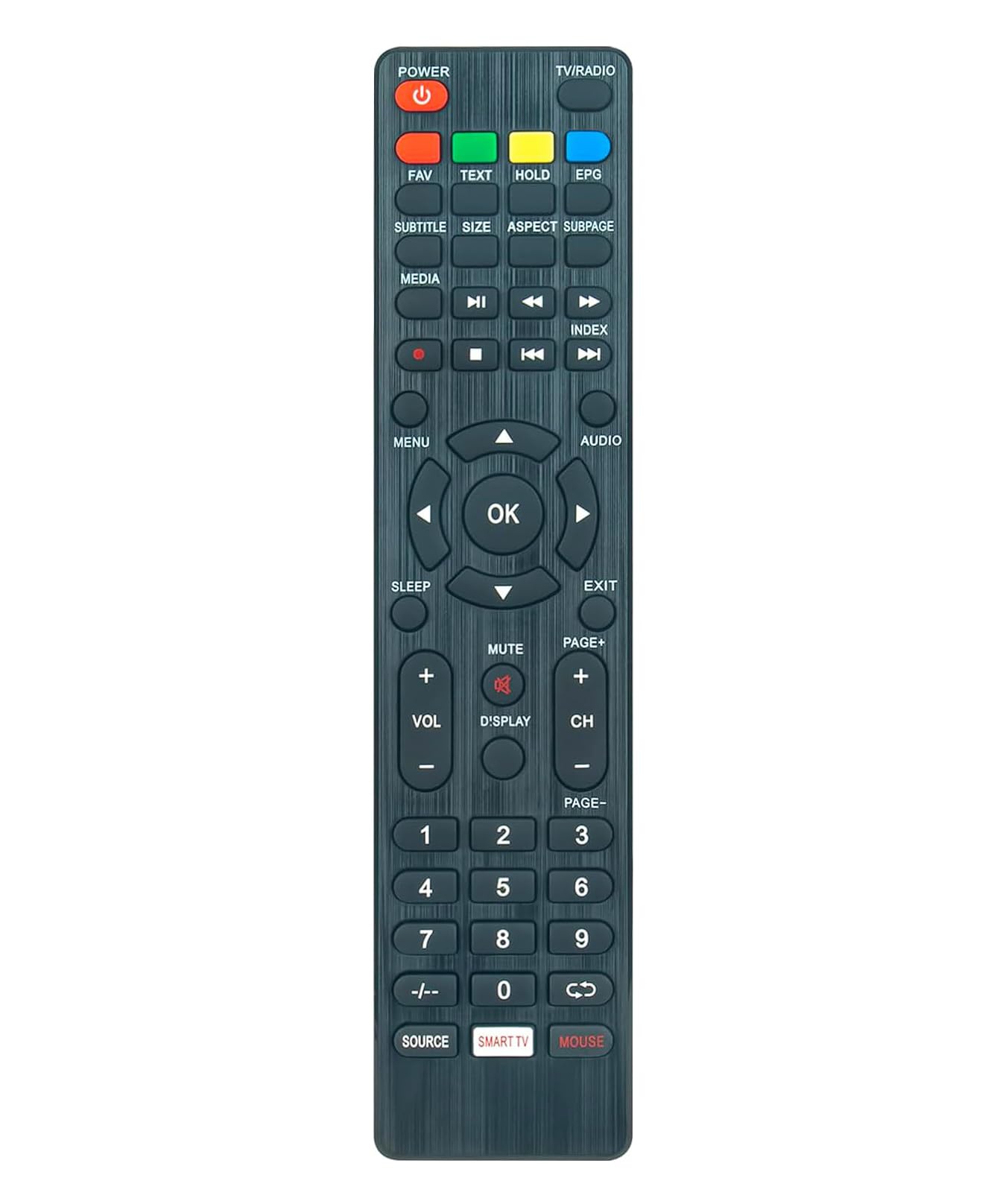 AULCMEET RC159 Replacement Remote Control Compatible with JTC JAY-Tech TV GUODD-AS50N GT05D-ASS32N GUODD-ASS43N GUODDASS43NB GUODD-ASS50N GUODD-ASS65N