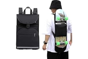 Elolicu Skateboard Backpack Bag, Foldable Carrier Travel Skateboard Bag Regular Skateboard Longboard Bag Adjustable Shoulder 