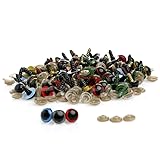 Hukai 100Pcs/Set 16mm Plastic Safety Eyes for Teddy
