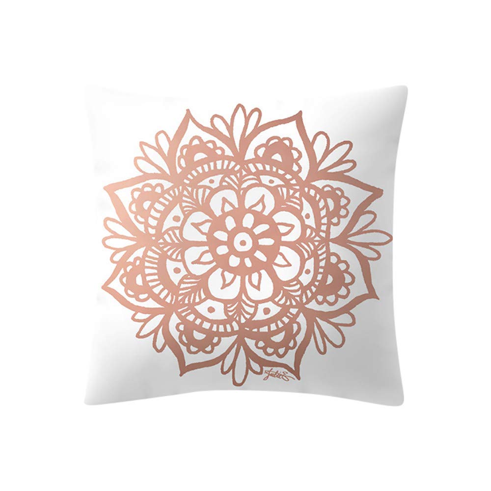 Cenday 4 Set/4 Pcs Housse de Coussin de Canapé Lit Taies d\'oreiller Throw Pillow Imprimé Taies Doreillers Coussins oreillers Couvre Cafe Home Decor Housse d\'oreiller Chic Housse Coussin Or Rose