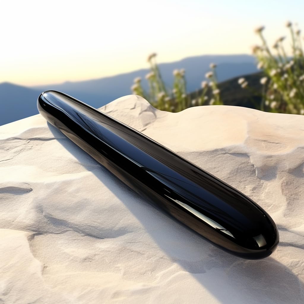 Chakra Crystal Gemstone Wand 8 inch (21 cm) Long, for Massage or as Energy Healing Tool in Healing, Meditation, Reiki or Manifestation, Better Finishing, Aise Jade