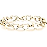 mnmoom Heart Bracelets for Women Stainless Steel with Rose gold, gold plating Heart links bracelets