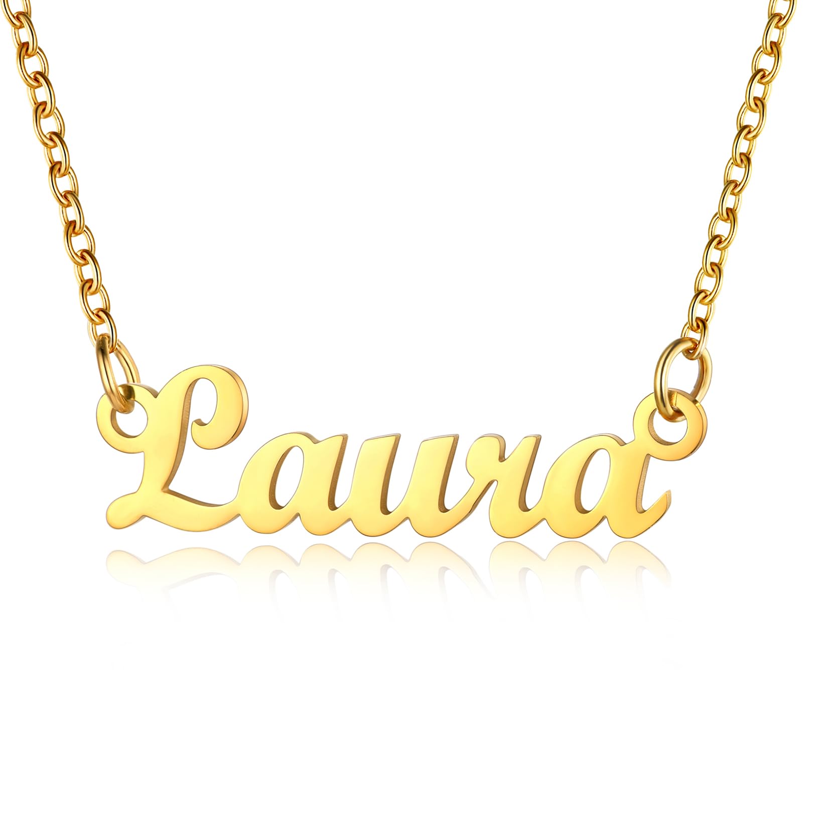 U7 Gift For Girls Laura Name Necklace For Women Jewellery Necklaces — image 1
