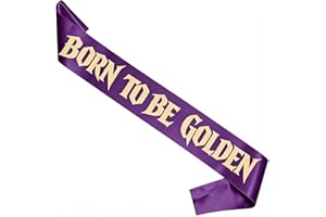 “BORN TO BE GOLDEN” Demon Movie Hunters Party Sash, Purple Satin with Gold Foil Lettering, Birthday Sash for Women & Girls, K