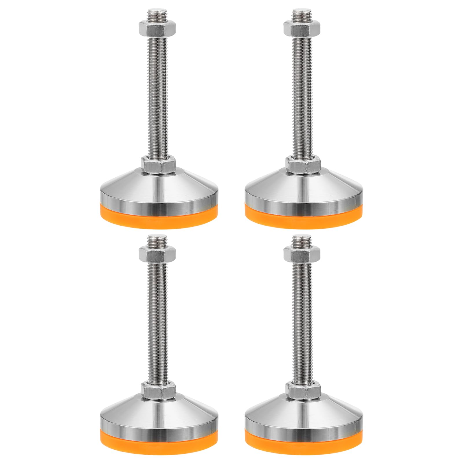 PATIKIL Furniture Leveling Feet 2.4" Dia Base M12 Thread, 4 Pcs Carbon Steel Adjustable Threaded Furniture Levelers Screw on Leg Leveler with Pads for Desk Chair Cabinet,Yellow