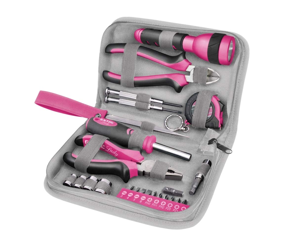 EXTOL CRAFT 6595 Tool Set - Pink (23-Piece)