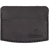 Handmade Minimalist 100% Genuine Leather Card Holder – Premium Slim Handmade Card Holder for Everyone No Machine Artisan Craft Durable Everyday Carry Cardholder Gift For Everyone. (Black)