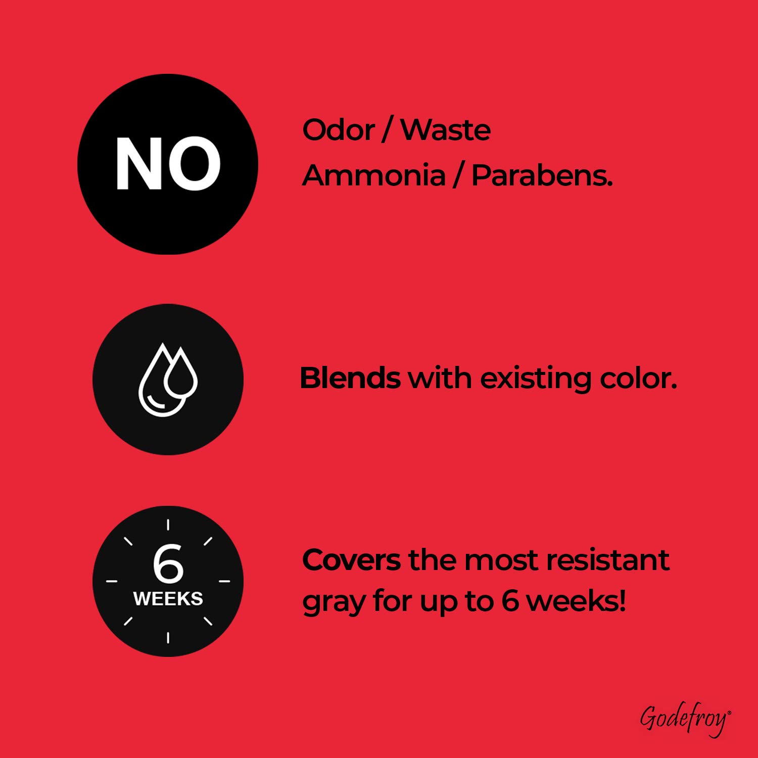 Godefroy Hair Color Kit for Spot Coloring, Covers Up Gray Hairs, Medium Brown, 4-Application Kit : Beauty