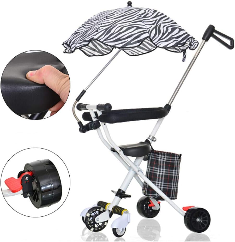 RUMIAO Lightweight Stroller Slip Baby Car Upgrade Soft Seat Baby Stroller Trolley,Zebra