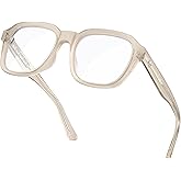 VISOONE Oversized Square Blue Light Blocking Glasses Fashion Computer Eyewear for Women and Men BENNETT