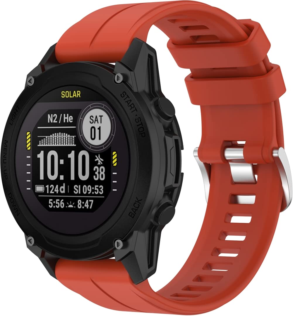 Chainfo compatible with Garmin Approach S60 / Tactix Charlie/Fenix 6 PRO/Descent G1 / Fenix 5 Plus Watch Strap, Premium Soft Silicone Watch Band Replacement Wristbands NO230107 (Pattern 4)