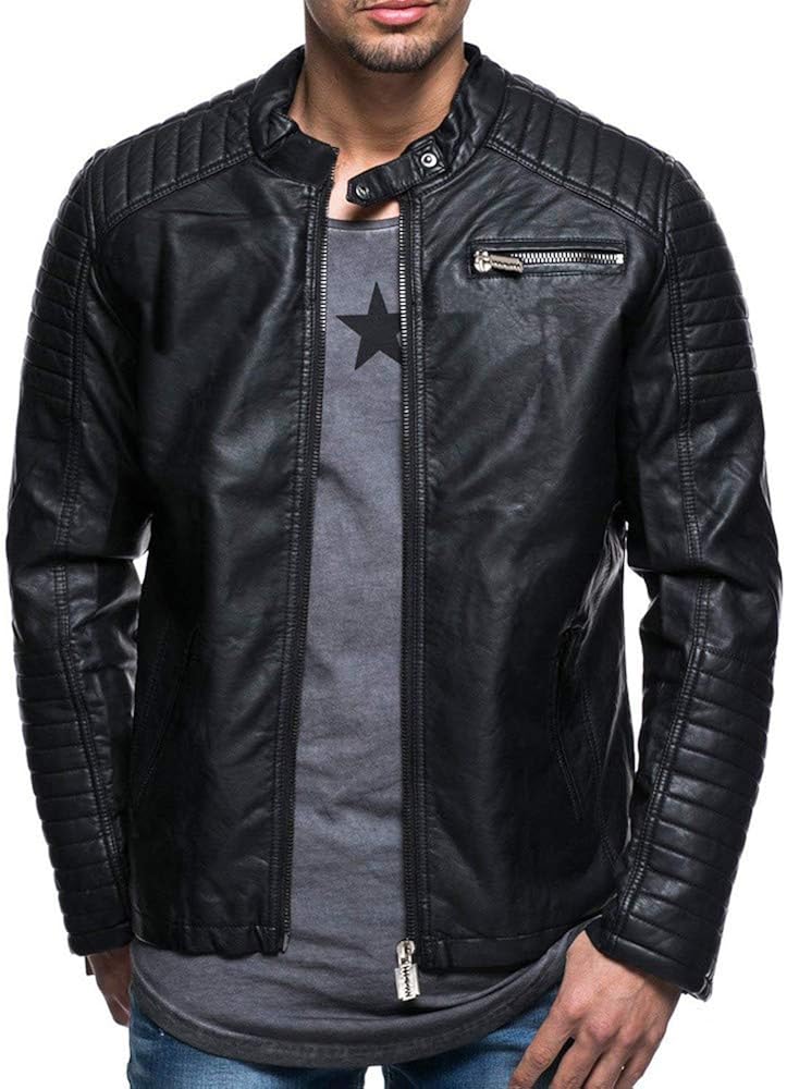 faux leather biker jacket mens