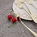 6 Piece Dinner Fork Set 7.3-inch Stainless Steel Table Forks Flatware Silverware Sets Cutlery Utensils Dinnerware Service for 6 Dishwasher Safe (Gold)