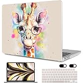 MEEgoodo Case for M4/M3/M2 MacBook Air 13.6 inch 2025 2024 2022, Fit Model A3240/A3113/A2681, Laptop Hard Shell with Keyboard Cover & Screen Protector Compatible with MacBook Air 13 inch, Giraffe