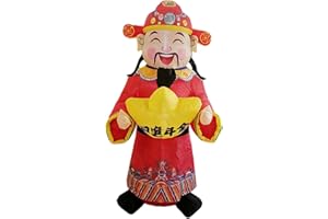 Baoblaze Inflatable Chinese New Year God of Wealth New Year Outdoor Decoration with Windproof Ropes 7.87 ft for Holiday Winte