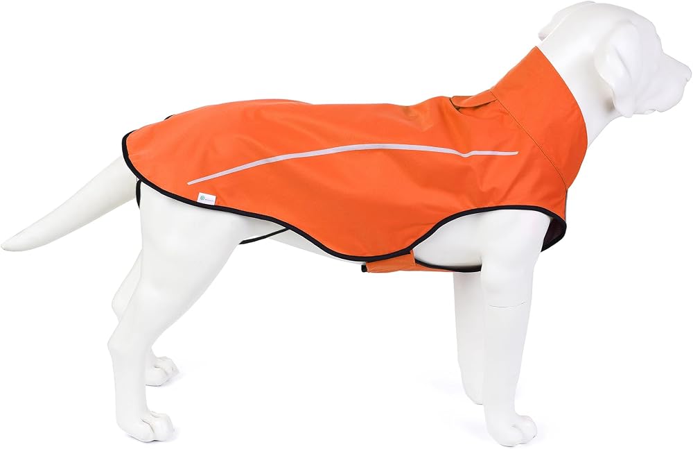 Mile High Life Dog Raincoat Adjustable Waterproof Reflective Stripe XS Orange