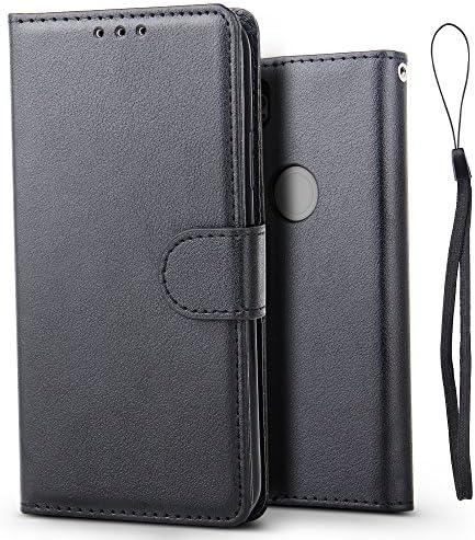 Google Pixel 2 XL Case,JGOO Premium Frosted PU Leather Wallet Case [Foldable Stand] &amp; [Card Holster],Soft TPU Protective Shell Cover for Google Pixel 2 XL Case,Black