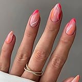 IMSOHOT French Tip Press on Nails Medium Almond