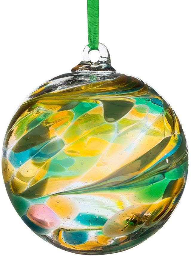 Paintings - Sienna Glass August Birthstone Glass Friendship Ball-Peridot, 11 x 11 x 14 cm