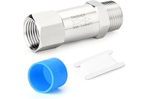 TAISHER 1PCS 304 Stainless Steel 1/4" NPT Male x 1/4" NPT Female Check Valve,Backflow Prevention,One Way Non-Return Check Valves