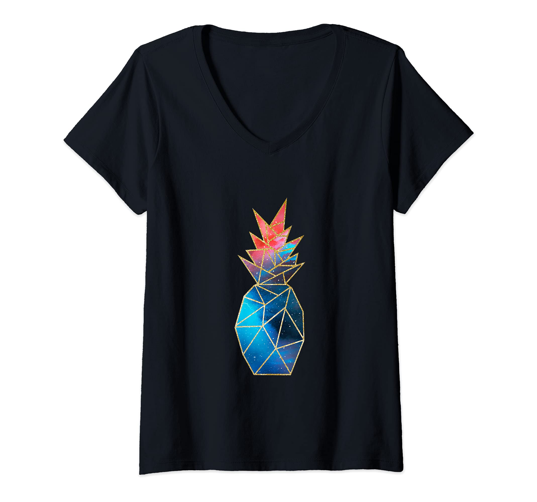 Womens pineapple V-Neck T-Shirt
